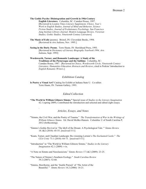 CV in PDF - Matthew C. Brennan - Indiana State University