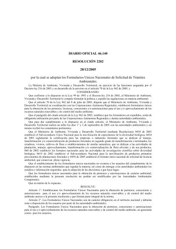 ResoluciÃ³n 2202 de 2005 - Indumil