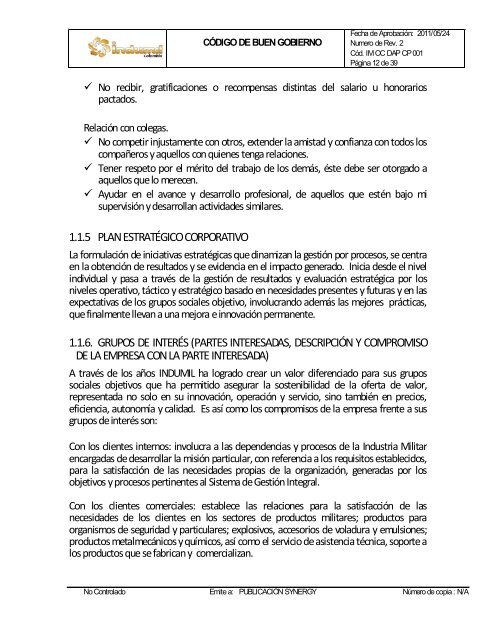 CODIGO DE BUEN GOBIERNO 2011.pdf - Indumil