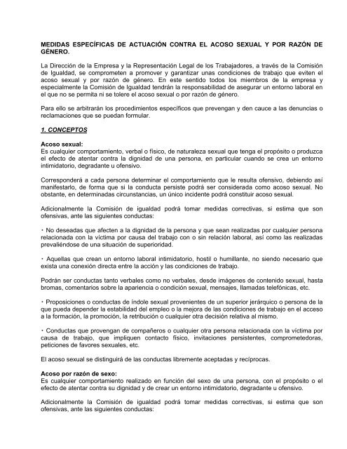 protocolo de actuaciÃ³n frente al acoso sexual o por razÃ³n de gÃ©nero