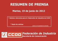 RESUMEN DE PRENSA - FederaciÃ³n de Industria - CCOO