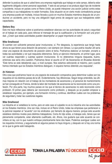 una visiÃ³n sindical del sector de los ascensores - FederaciÃ³n de ...