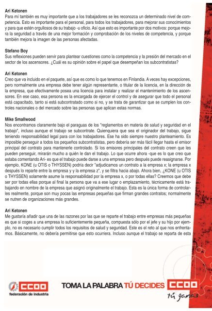 una visiÃ³n sindical del sector de los ascensores - FederaciÃ³n de ...