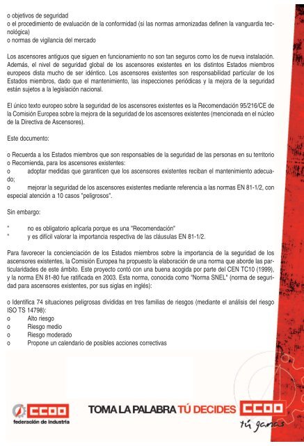 una visiÃ³n sindical del sector de los ascensores - FederaciÃ³n de ...