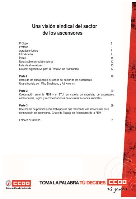 una visiÃ³n sindical del sector de los ascensores - FederaciÃ³n de ...