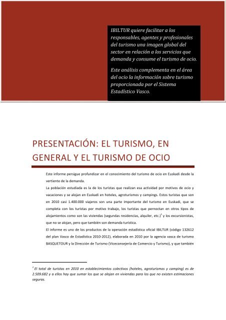 Informe Ibiltur 2010