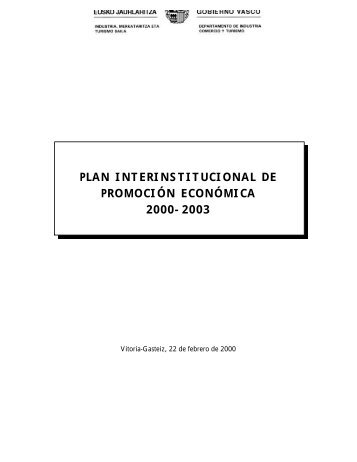 plan interinstitucional de promociÃ³n econÃ³mica 2000-2003