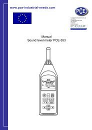www.pce-industrial-needs.com Manual Sound level meter PCE-353
