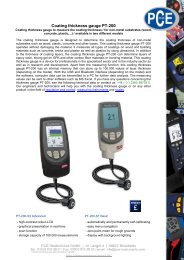 Technical specifications of the coating thickness gauge PT-200