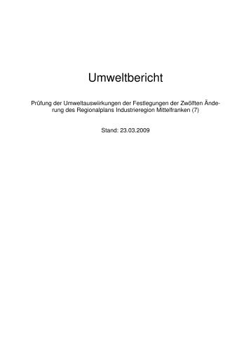 Umweltbericht - Planungsverband Industrieregion Mittelfranken