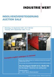 INSOLVENZVERSTEIGERUNG AUCTION SAle - IndustrieWert GmbH