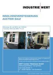 INSOLVENZVERSTEIGERuNG AUCTION SAle - IndustrieWert GmbH