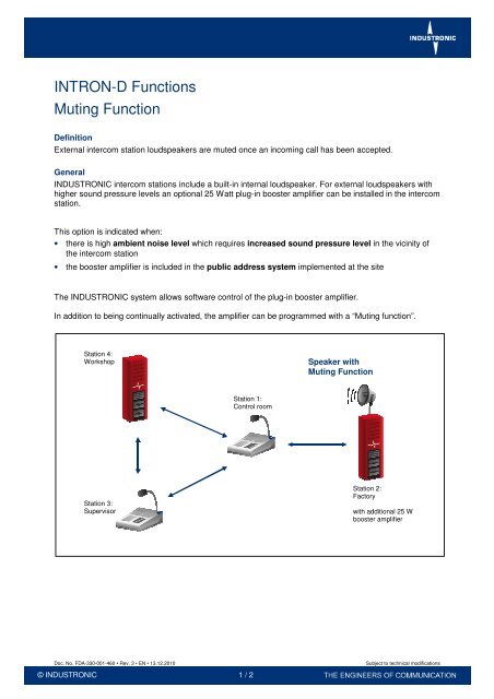 Intron D Functions Muting Function Industronic