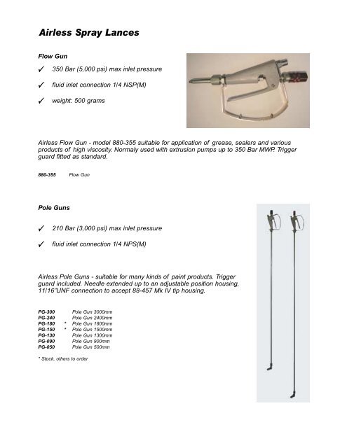 Conventional Air Atomising Spray Lances