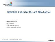 Beamline Optics for the APS MBA Lattice - Advanced Photon Source