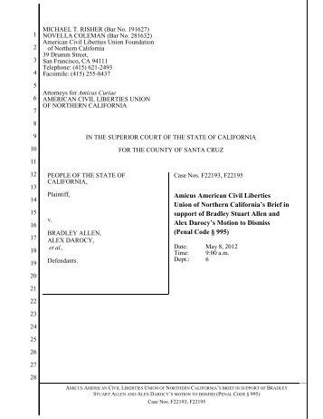 ACLU Amicus Brief in Support of Motion to Dismiss - San Francisco ...