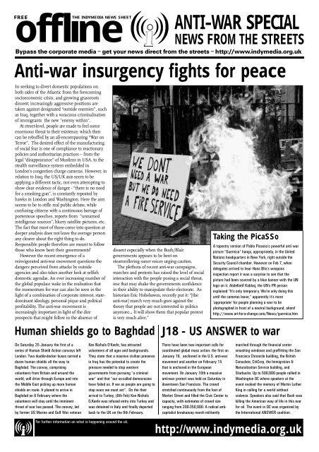 A N T I - WAR SPECIAL - UK Indymedia