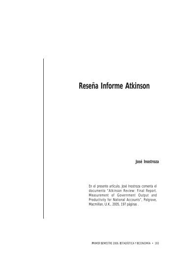 ReseÃ±a Informe Atkinson - Instituto Nacional de EstadÃ­sticas