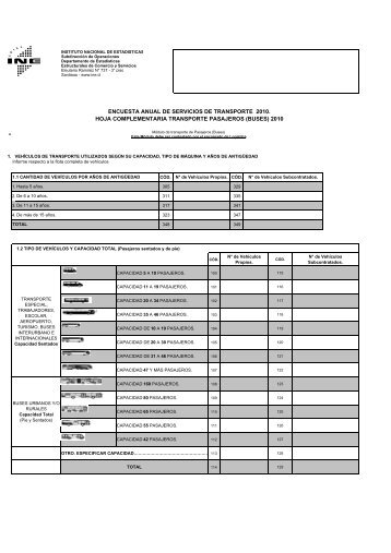 hoja complementaria transporte pasajeros - Instituto Nacional de ...