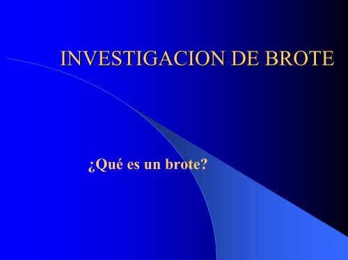 InvestigaciÃ³n de Brote