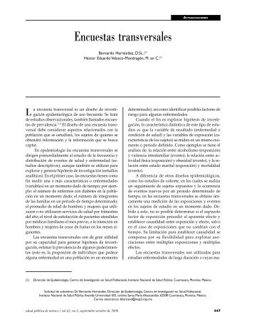 Encuestas transversales - BVSDE Desarrollo Sostenible