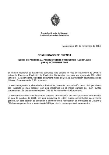 COMUNICADO DE PRENSA - Instituto Nacional de EstadÃ­stica