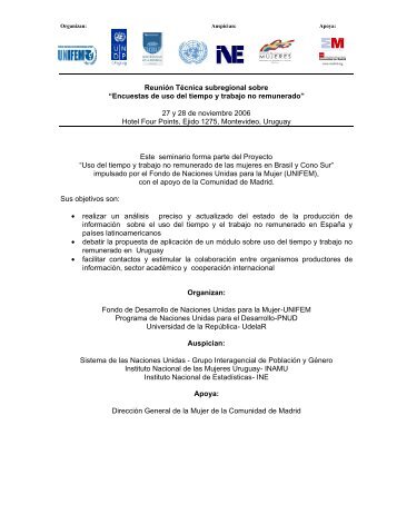 Encuestas de uso del tiempo y trabajo no remunerado - Instituto ...