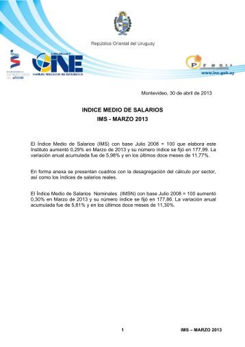 medio de salarios - ims - marzo 2013
