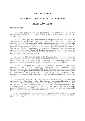 MetodologÃ­a Encuesta Industrial Trimestral, CIIU RevisiÃ³n 2 Base