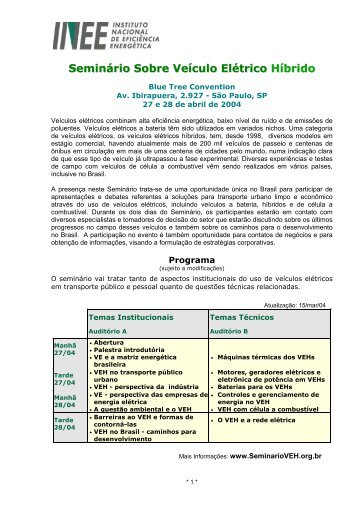 Seminário Sobre Veículo Elétrico Híbrido - INEE