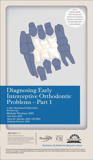 Diagnosing Early Interceptive Orthodontic Problems ... - IneedCE.com