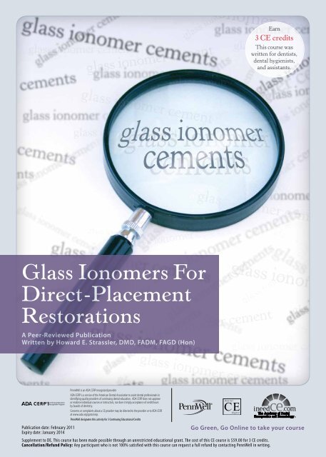 Glass Ionomers For Direct-Placement Restorations - IneedCE.com