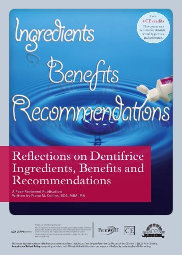 Reflections on Dentifrice Ingredients, Benefits and ... - IneedCE.com