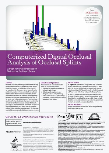 Computerized Digital Occlusal Analysis of Occlusal ... - IneedCE.com