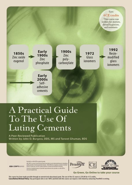 A Practical Guide to the Use of Luting Cements - IneedCE.com