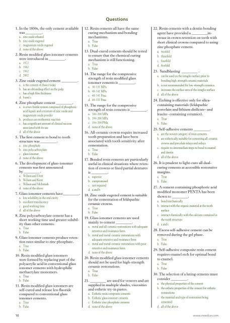 A Practical Guide to the Use of Luting Cements - IneedCE.com