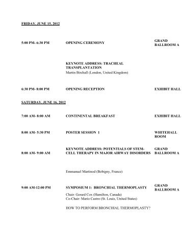 tracheal transplantation 6:30 pm