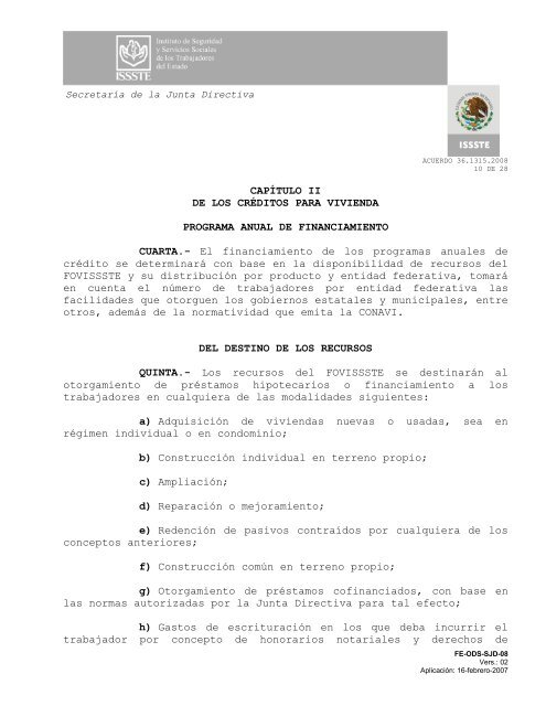 acuerdo 36.1315.2008 por el que se aprueban las reglas para el ...