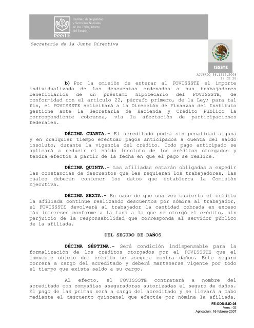 acuerdo 36.1315.2008 por el que se aprueban las reglas para el ...