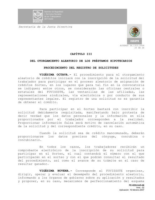 acuerdo 36.1315.2008 por el que se aprueban las reglas para el ...