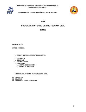 INER PROGRAMA INTERNO DE PROTECCIÃN CIVIL - Instituto ...