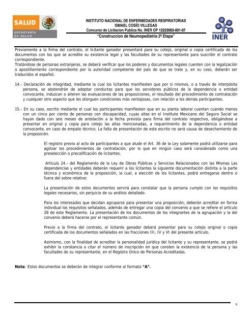 CONSTRUCCION DE NEUMOPEDIATRIA 2a ETAPA - Instituto ...