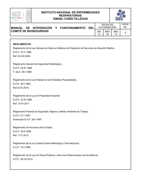 ComitÃ© de Bioseguridad - Instituto Nacional de Enfermedades ...