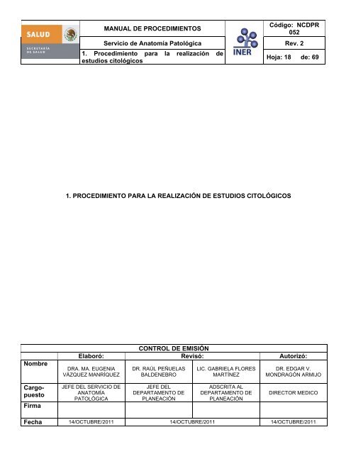 Servicio de AnatomÃ­a PatolÃ³gica - Instituto Nacional de ...