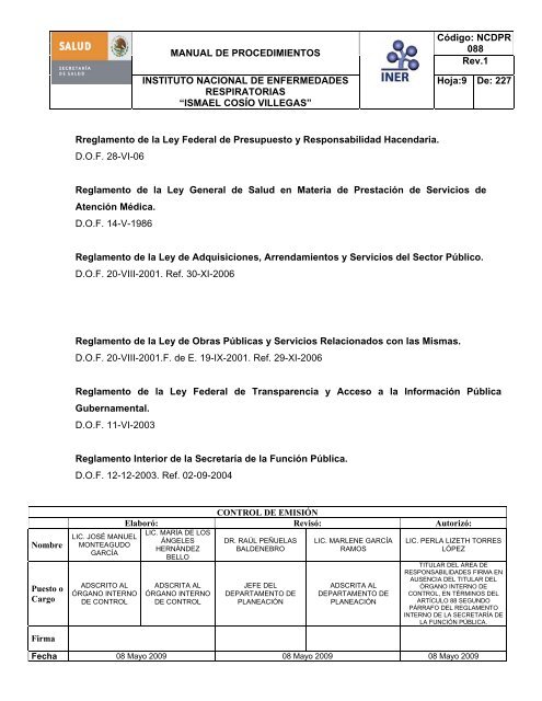 manual de procedimientos del Ã³rgano interno de control - Instituto ...