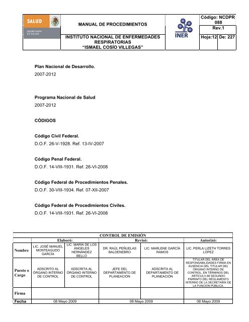 manual de procedimientos del Ã³rgano interno de control - Instituto ...