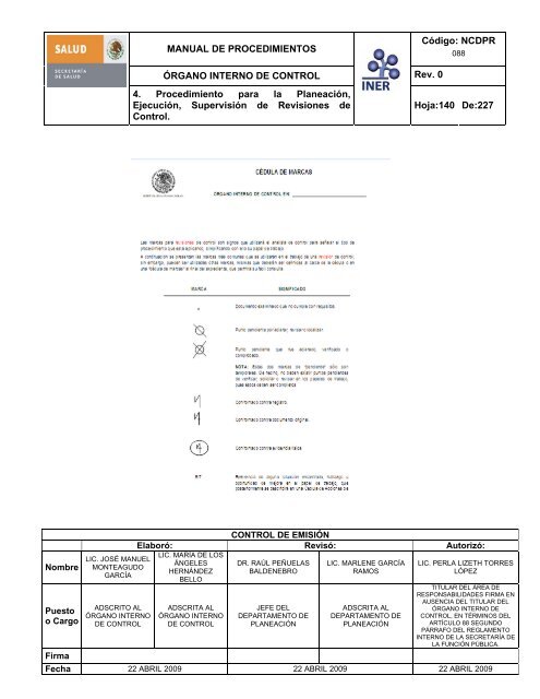 manual de procedimientos del Ã³rgano interno de control - Instituto ...