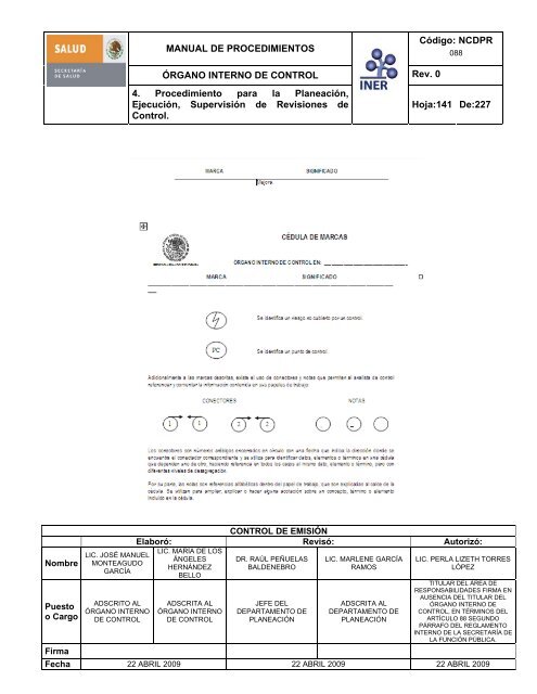 manual de procedimientos del Ã³rgano interno de control - Instituto ...