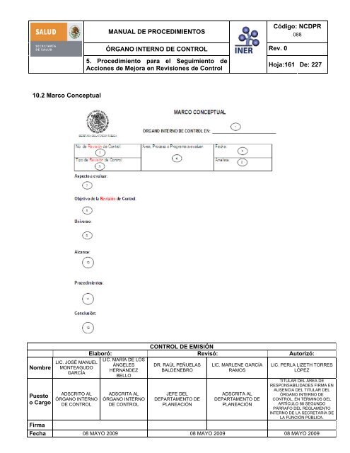 manual de procedimientos del Ã³rgano interno de control - Instituto ...