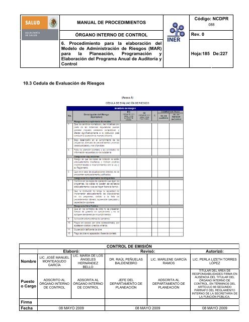 manual de procedimientos del Ã³rgano interno de control - Instituto ...